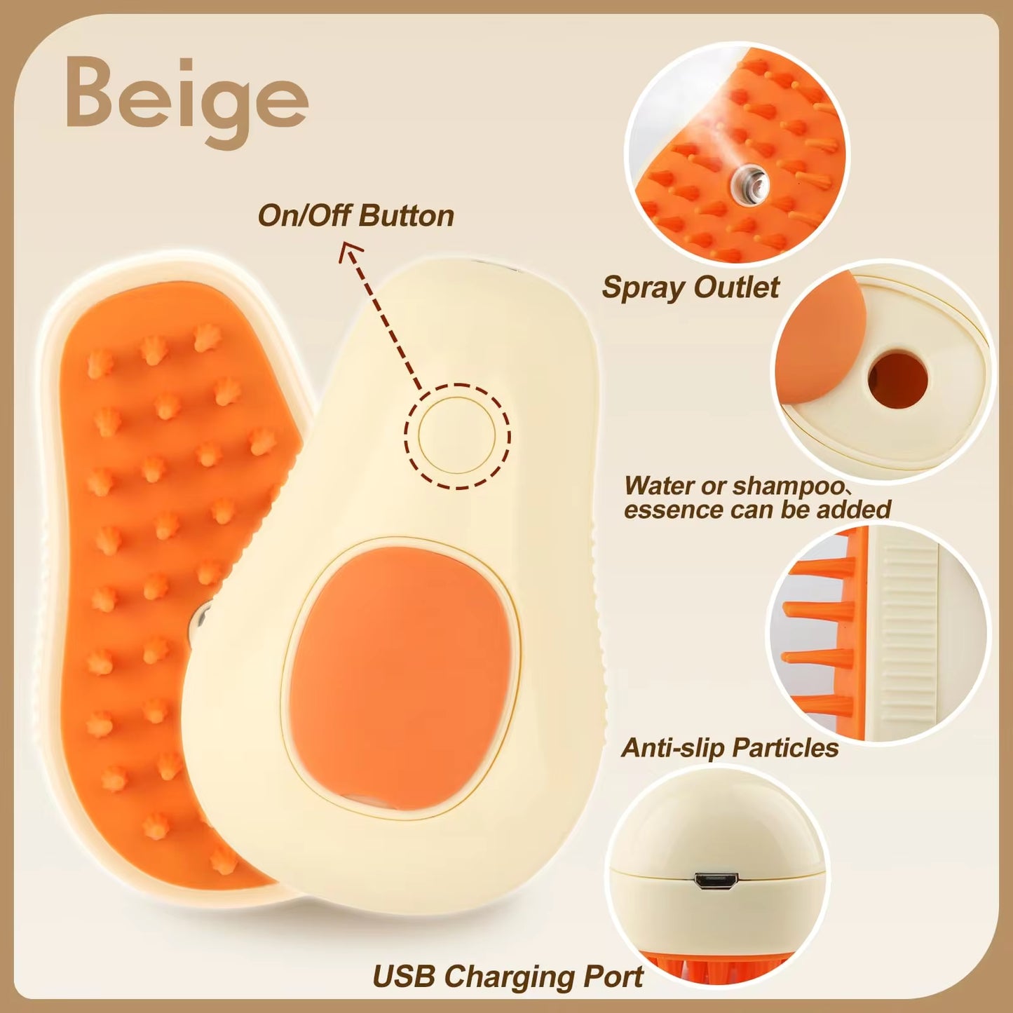 3-in-1 Electric Pet Grooming Brush – Hair Removal & Massage for Cats & Dogs