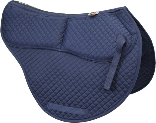 All-Purpose Contoured Correction Saddle Pad with Adjustable Memory Foam Inserts for Custom Support, Non-Slip, Shock Absorbing, 22” Spine, 19.5” Drop
