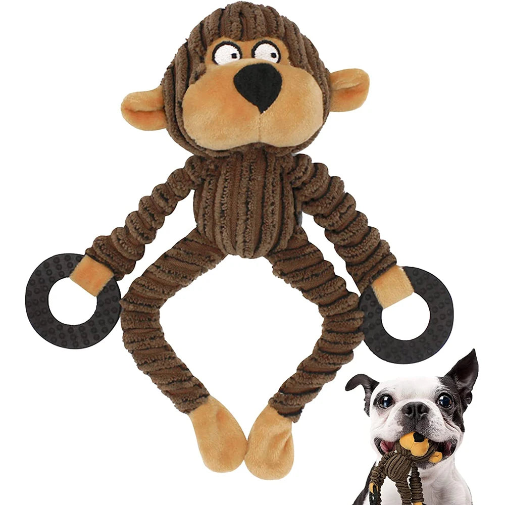 Squeaky Plush Puppy Chew Toy – Interactive Monkey for Small Dogs