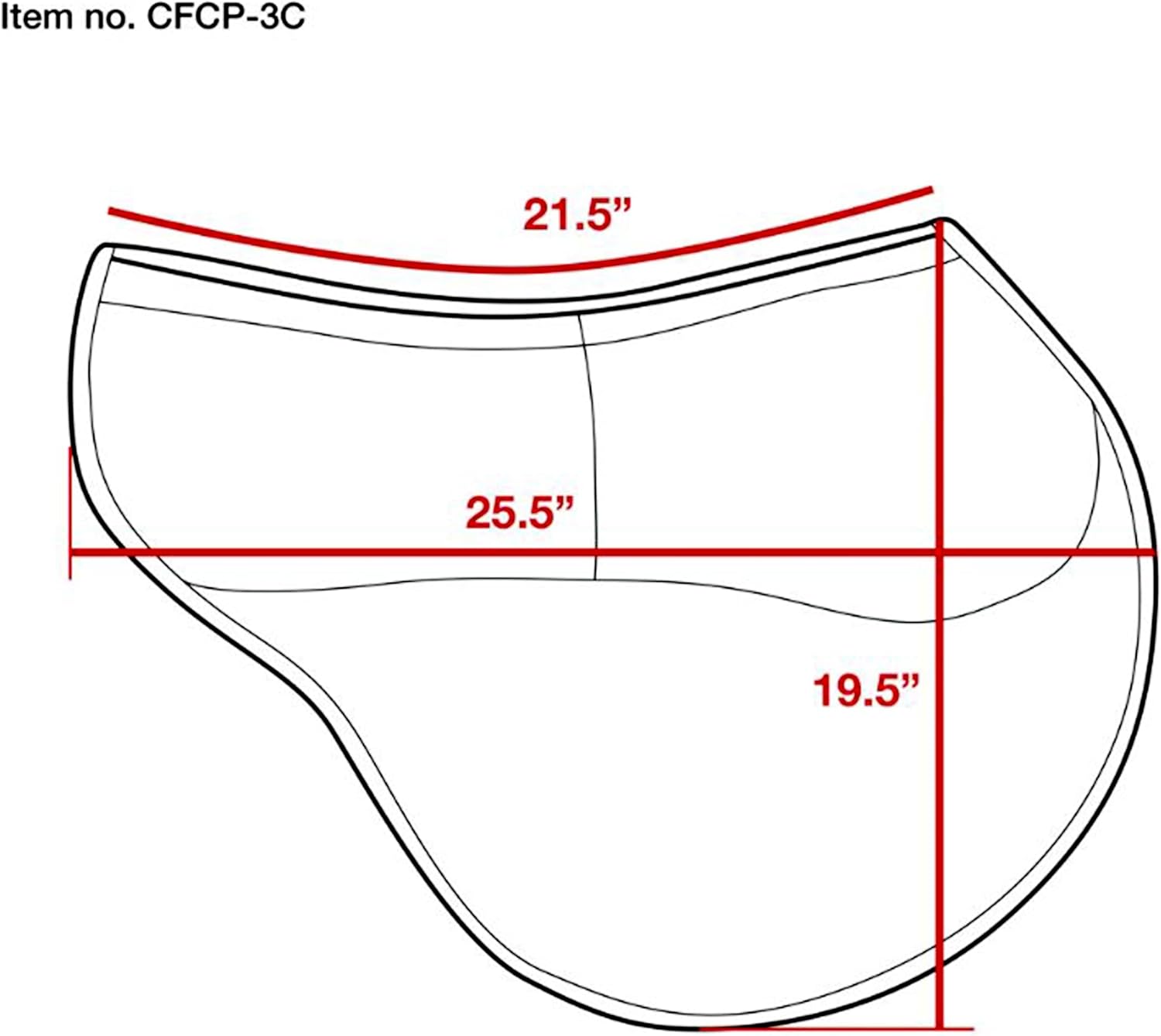 All-Purpose Contoured Correction Saddle Pad with Adjustable Memory Foam Inserts for Custom Support, Non-Slip, Shock Absorbing, 22” Spine, 19.5” Drop