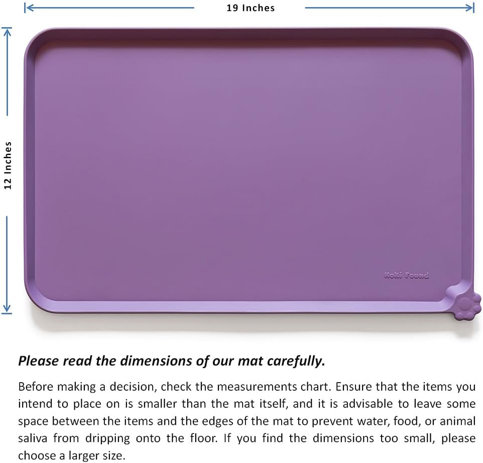 Silicone Pet Feeding Mat for Dogs & Cats – Waterproof Non-Slip Food & Water Tray, High-Edge Spill-Proof Design