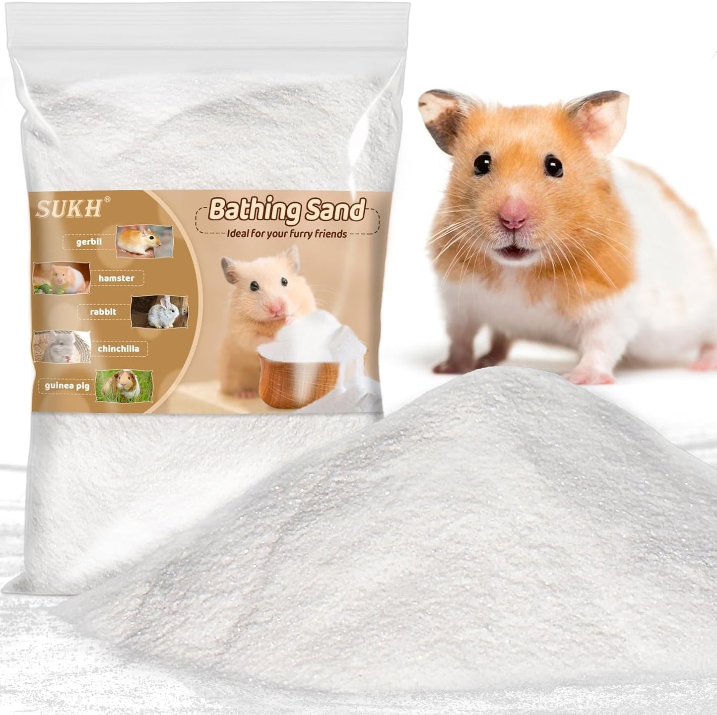 Hamster Bath Sand 15oz – Natural Dust-Free Sand for Hamster/Gerbil/Mice  Cleaning & Grooming