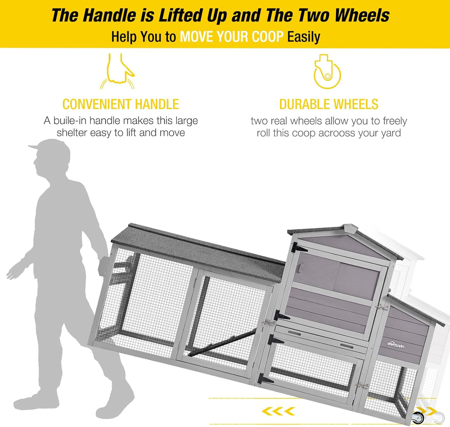 Multi-Level Chicken Coop – Outdoor Poultry Hutch with Run & Nesting Boxes