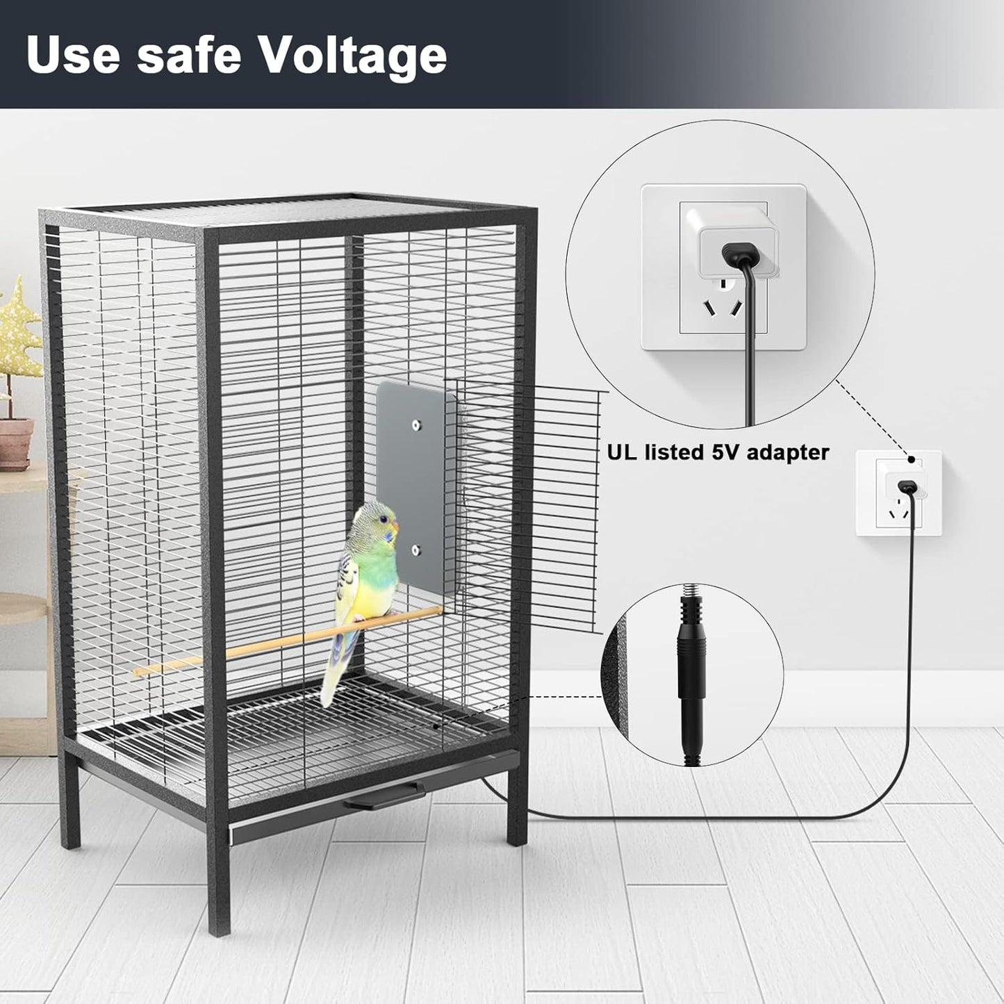 Indoor Bird Heater Pad – USB Warmer for Parakeets & Small Birds (4.5” x 7”)