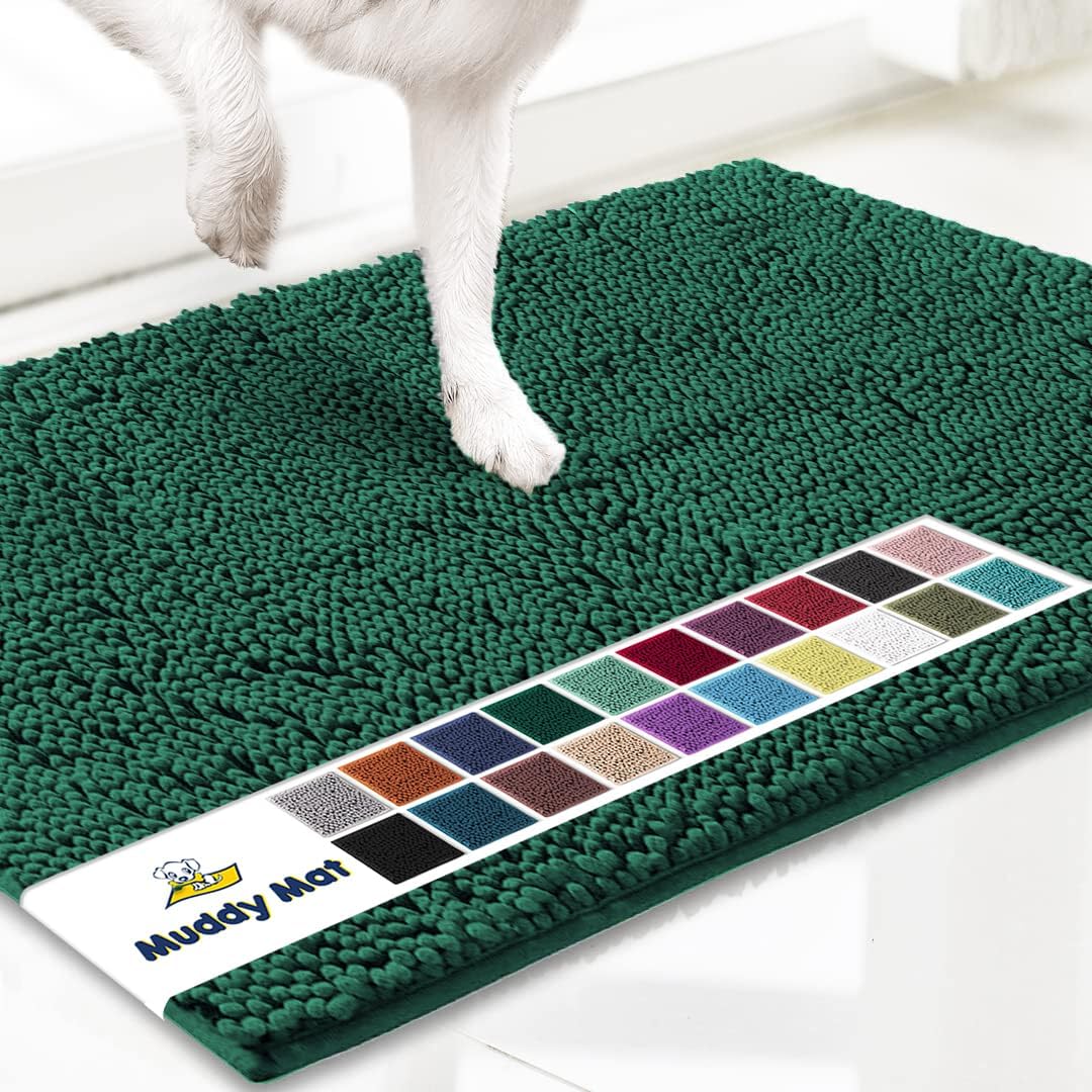 Super Absorbent Microfiber Dog Doormat – Quick-Dry Non-Slip Muddy Paw Mat for Dogs & Cats (Machine Washable)