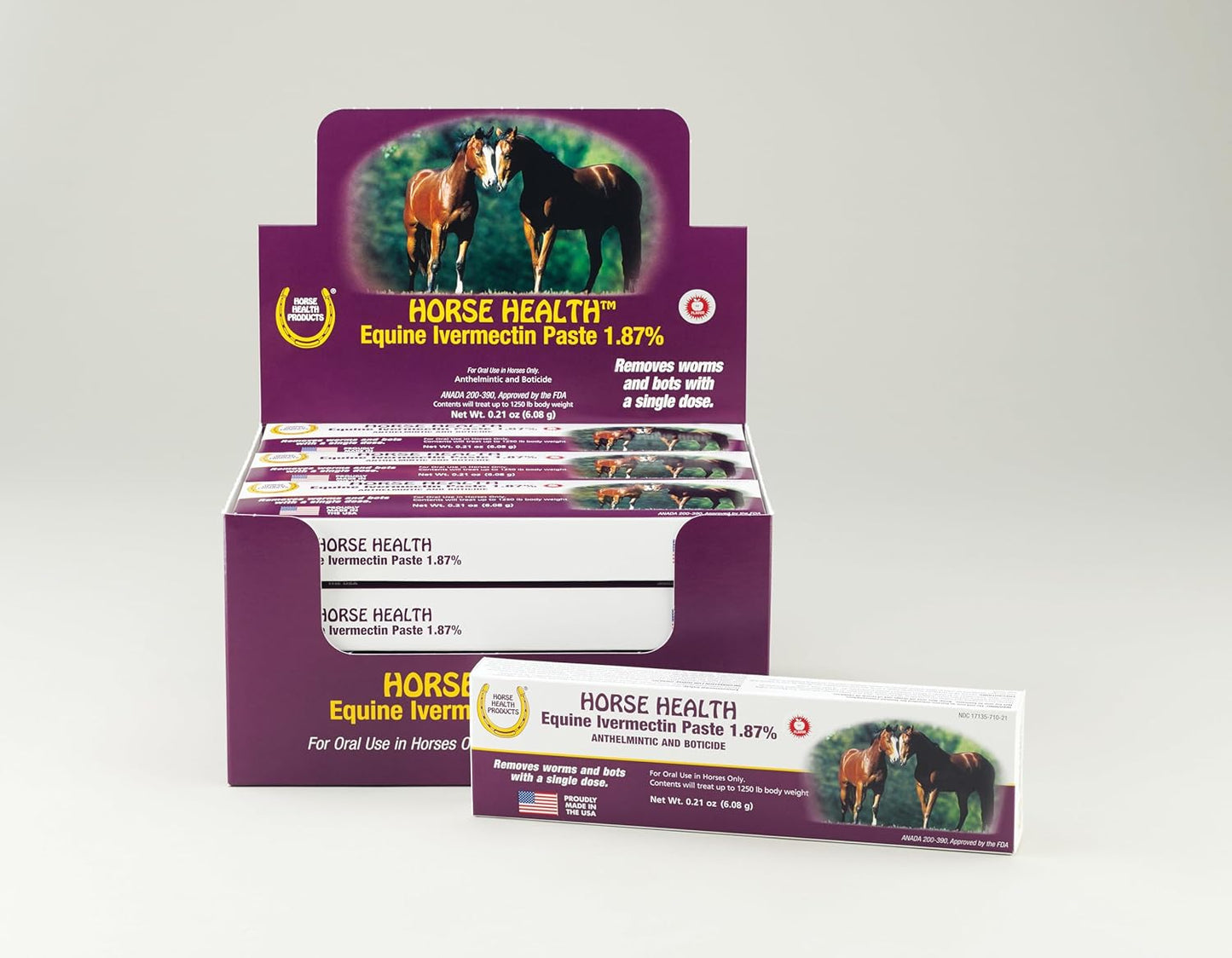 Equine Dewormer Paste – Ivermectin 1.87%, 0.21 oz for Horses up to 1,250 lbs
