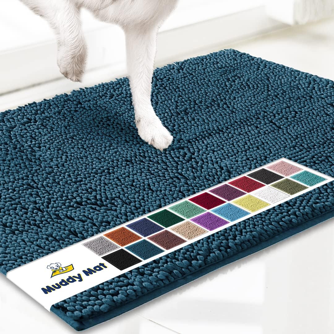 Super Absorbent Microfiber Dog Doormat – Quick-Dry Non-Slip Muddy Paw Mat for Dogs & Cats (Machine Washable)