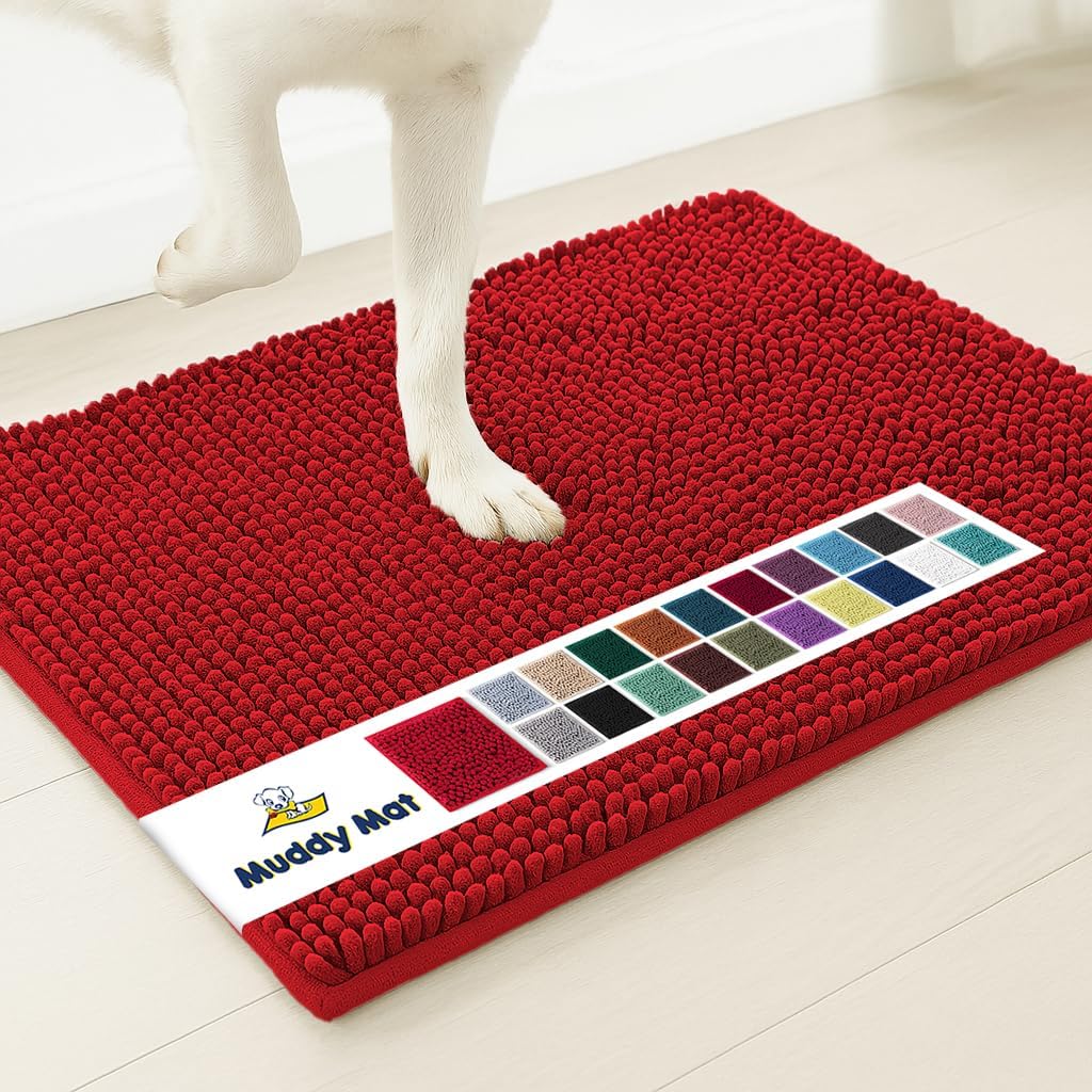 Super Absorbent Microfiber Dog Doormat – Quick-Dry Non-Slip Muddy Paw Mat for Dogs & Cats (Machine Washable)