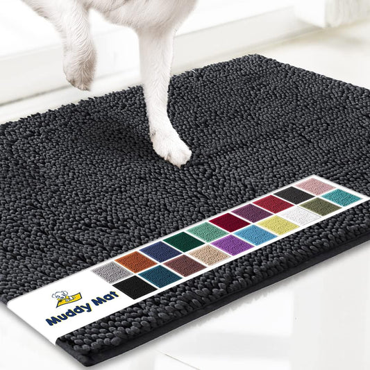 Super Absorbent Microfiber Dog Doormat – Quick-Dry Non-Slip Muddy Paw Mat for Dogs & Cats (Machine Washable)