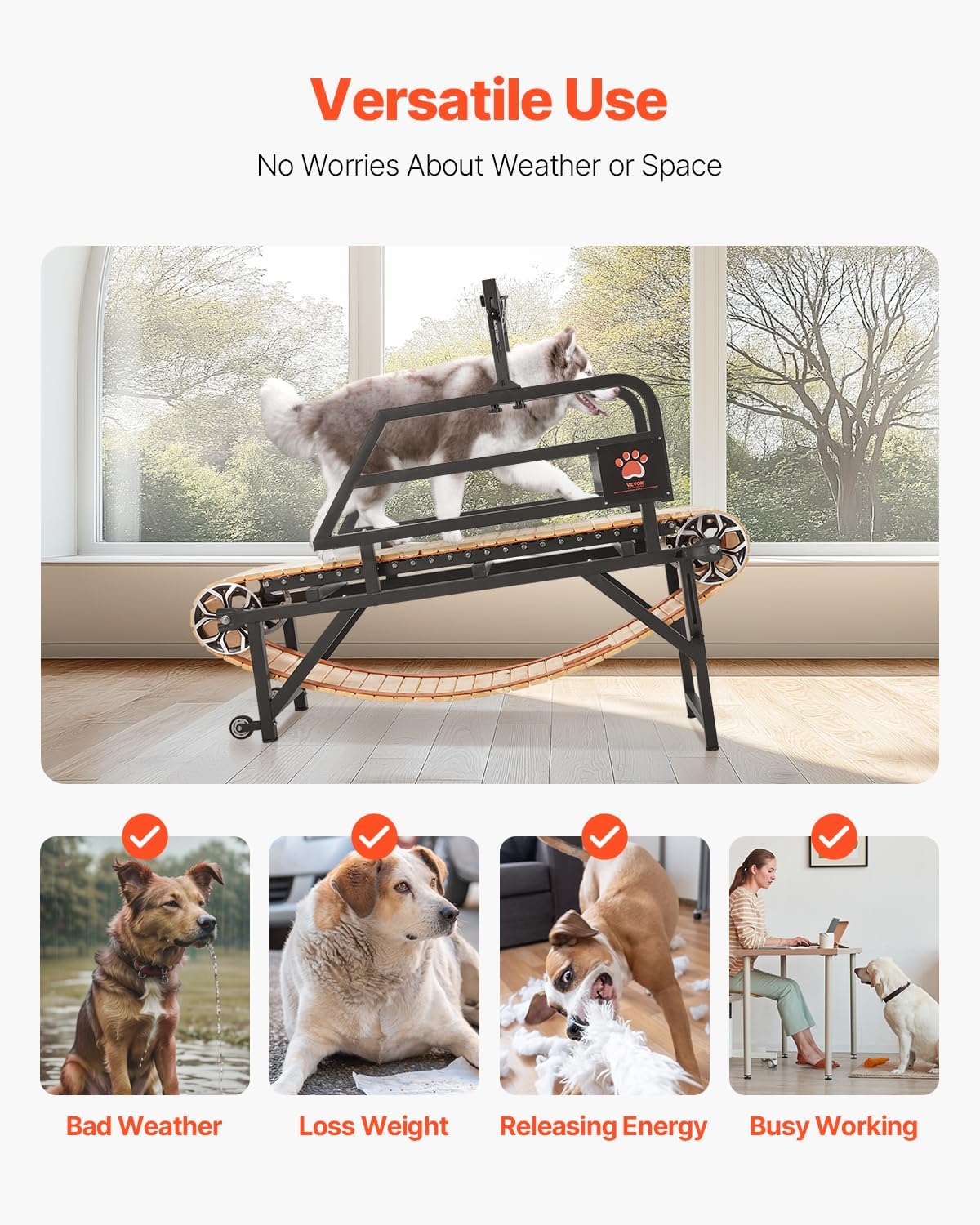 VEVOR Dog Treadmill – Adjustable Electric Pet Treadmill for Small to Large Dogs