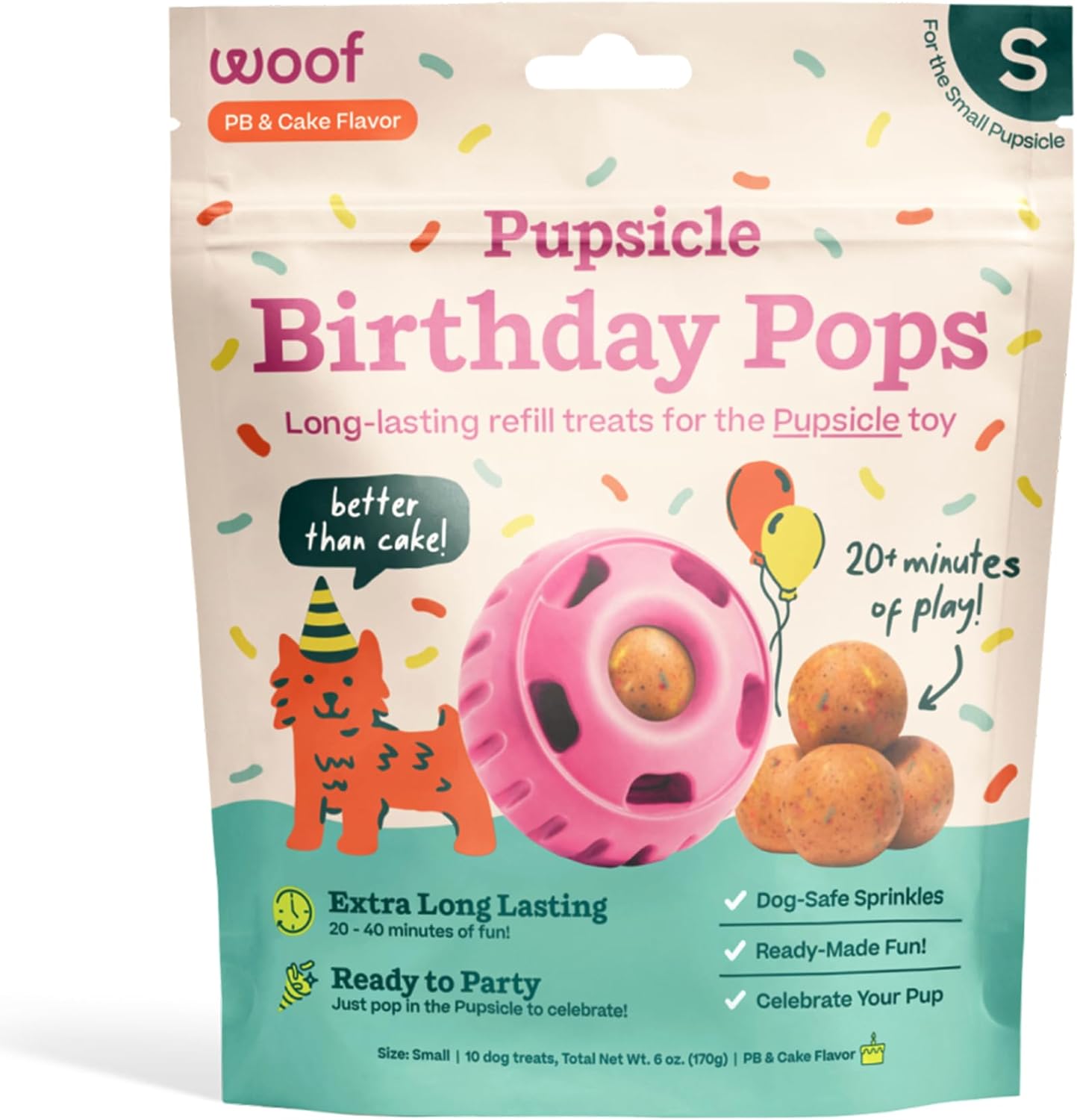 Pupsicle Dog Treats – Low-Mess Peanut Butter Frozen Snacks, Long-Lasting pops (Chicken, Beef, Birthday surprise)