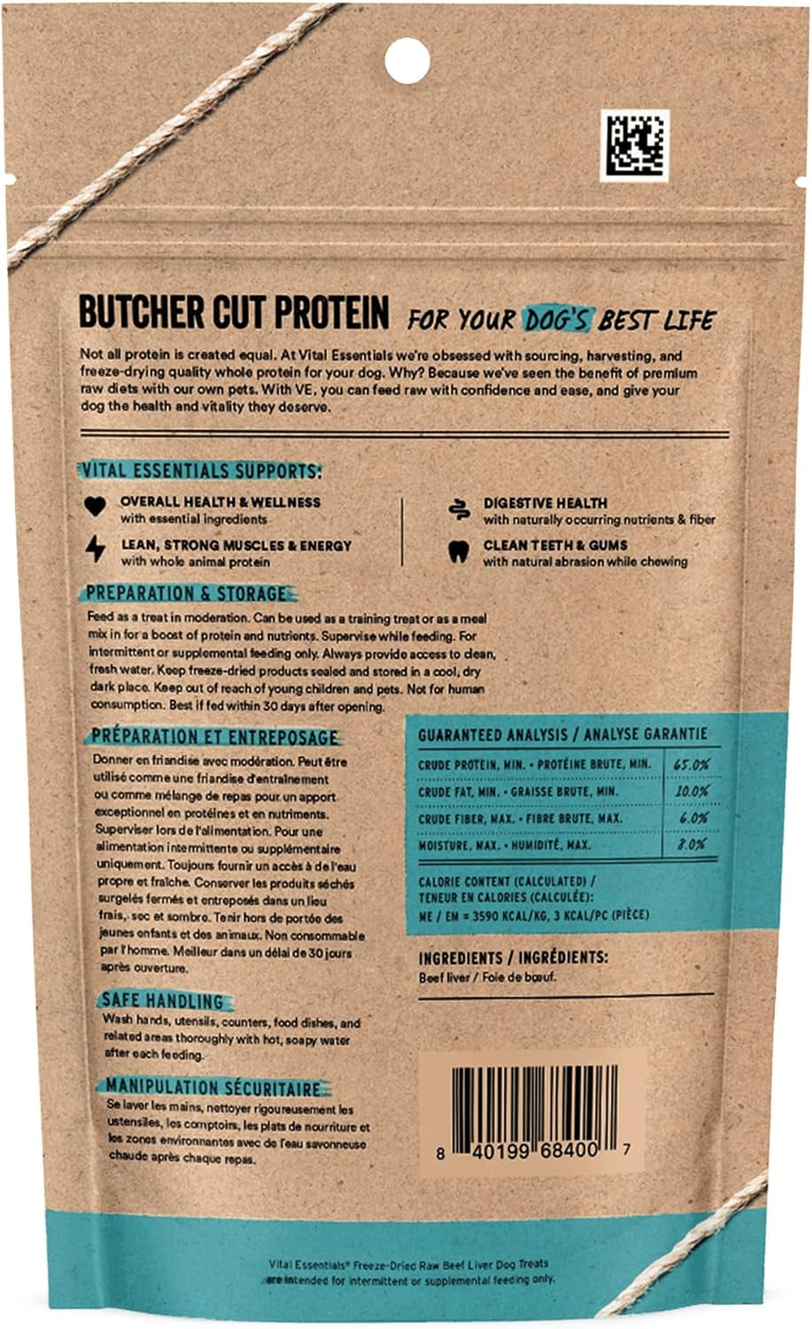 Single Ingredient Beef Liver Dog Treats, 2.1 Oz | Freeze-Dried Raw | Premium Quality High Protein Training Treats | Grain Free, Gluten Free, Filler Free