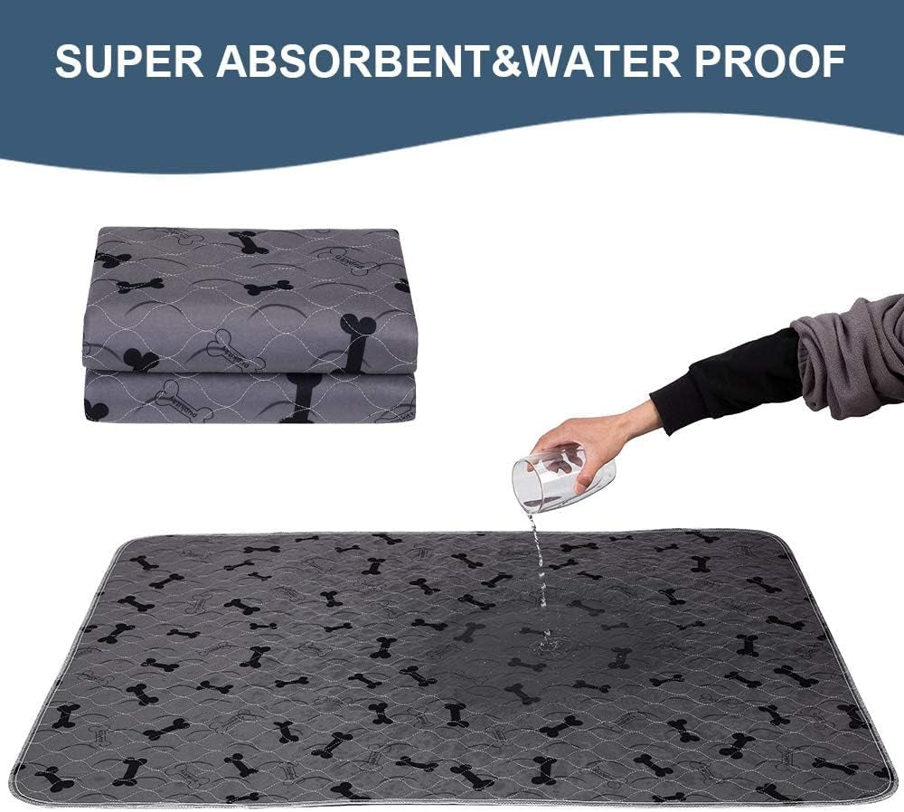 Washable Dog Pee Pads with Grooming Gloves – Non-Slip Reusable Puppy Mat