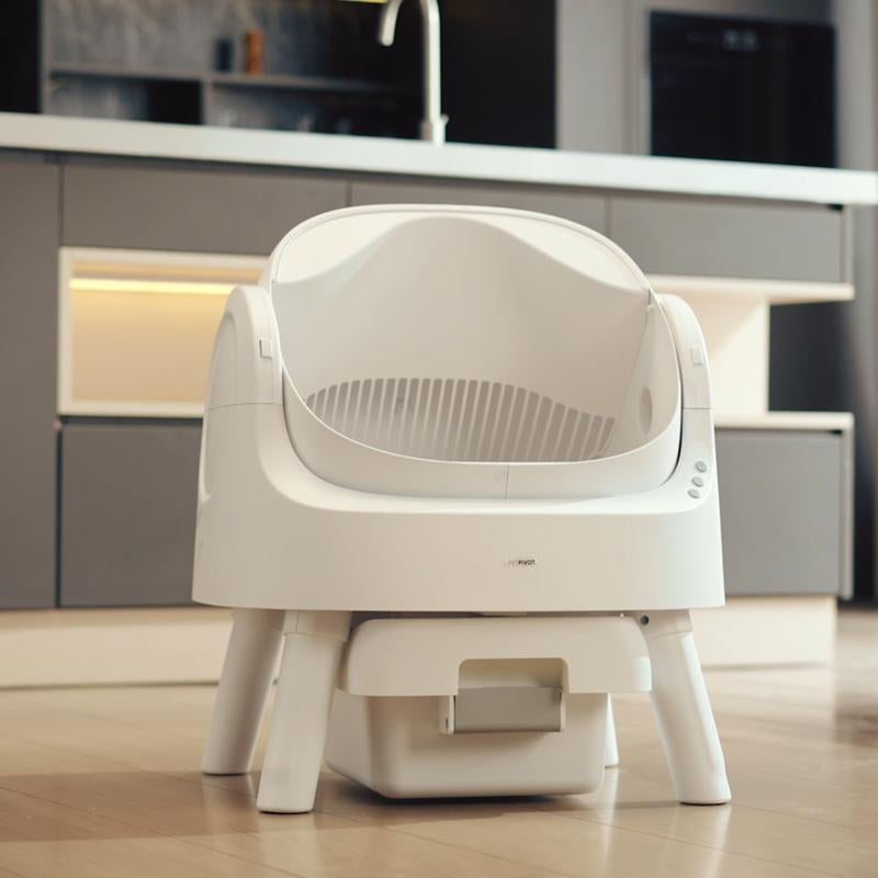 Petpivot Autoscooper 11 Open-Top Self-Cleaning Cat Litter Box,Odor-Free Waste Disposal Includes Trash Bags