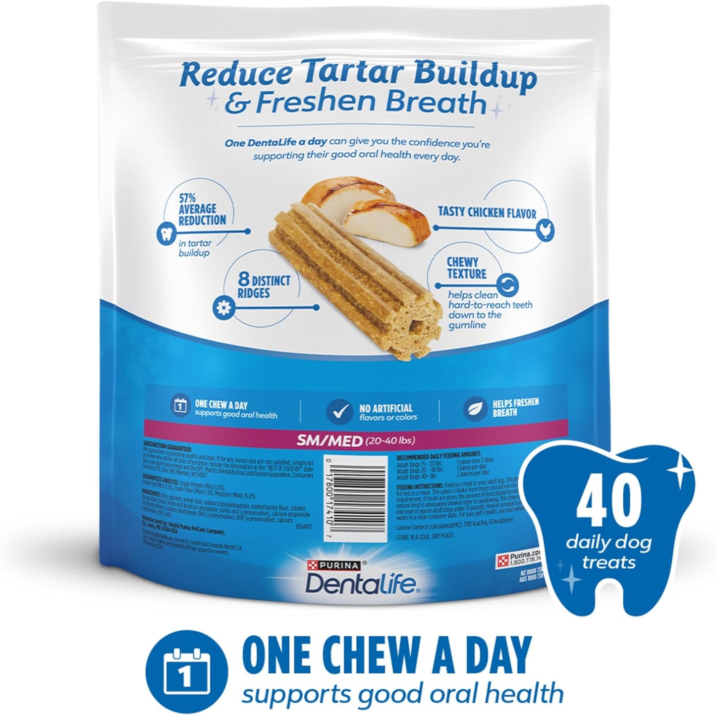 Oral Dental Care Dog Treats - Freshen Breath and Fight Tartar Daily
