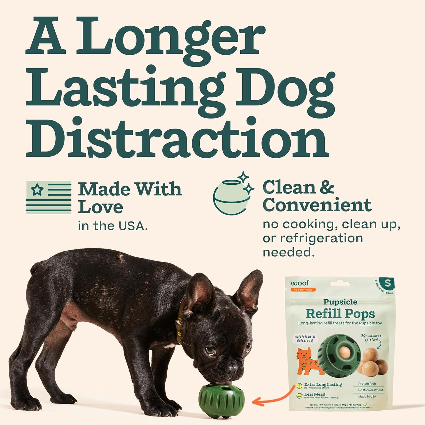 Pupsicle Dog Treats – Low-Mess Peanut Butter Frozen Snacks, Long-Lasting pops (Chicken, Beef, Birthday surprise)