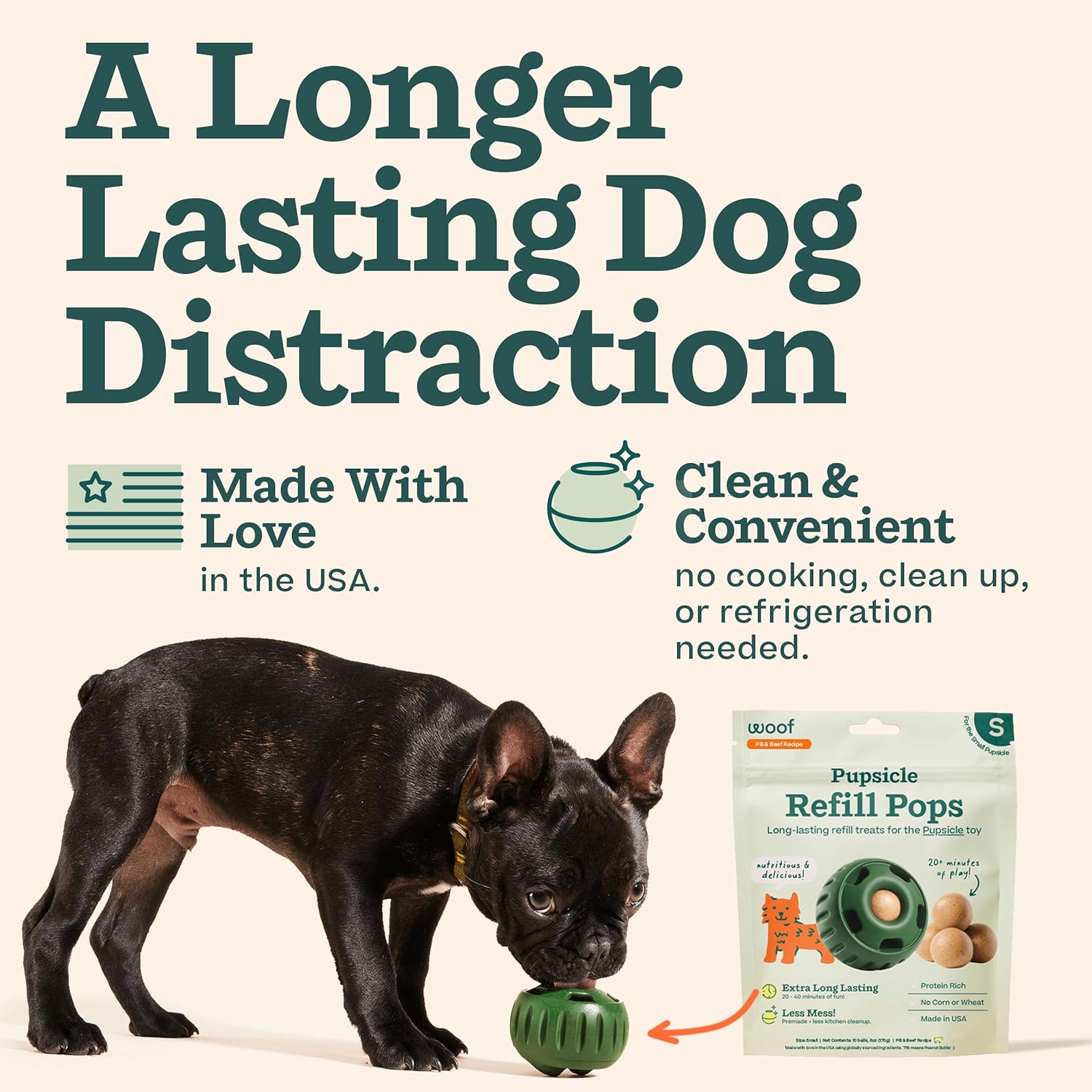 Pupsicle Dog Treats – Low-Mess Peanut Butter Frozen Snacks, Long-Lasting pops (Chicken, Beef, Birthday surprise)