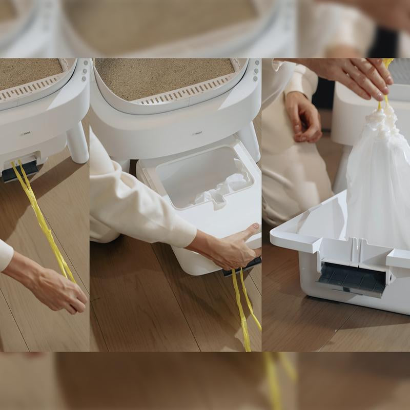 Petpivot Autoscooper 11 Open-Top Self-Cleaning Cat Litter Box,Odor-Free Waste Disposal Includes Trash Bags