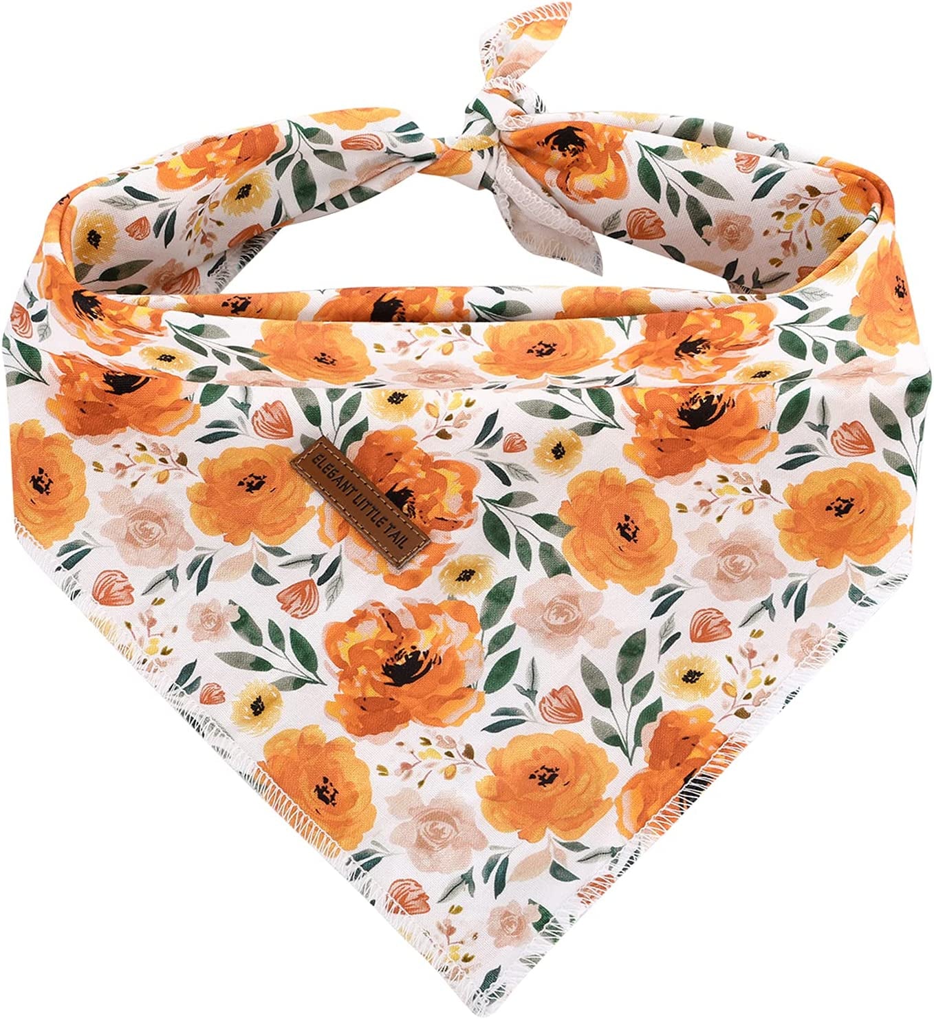 Floral Dog Bandana – Adjustable Washable Scarf for Medium & Large Dogs