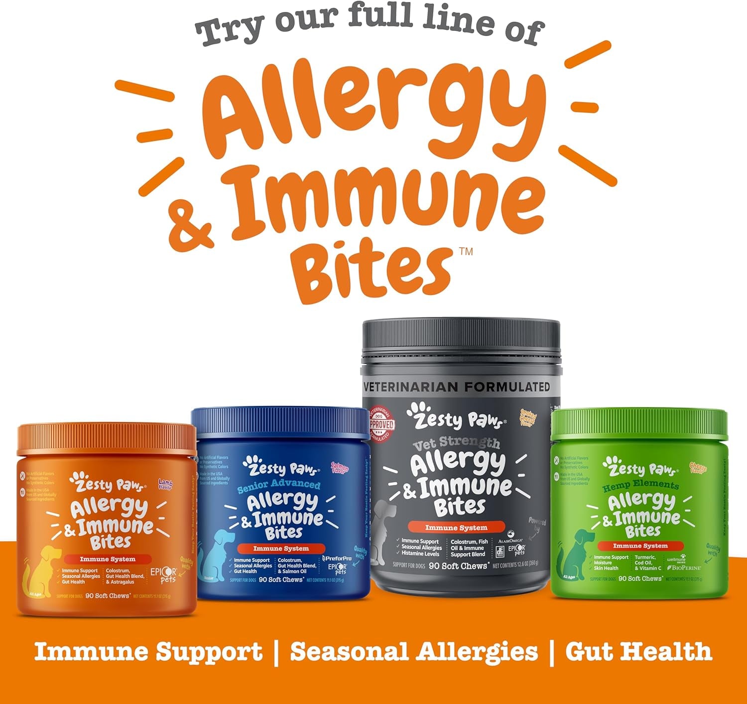 Dog Allergy Relief Soft Chews – Anti-Itch, Omega-3 & Probiotics for Skin & Digestive Health, Seasonal Allergy Support