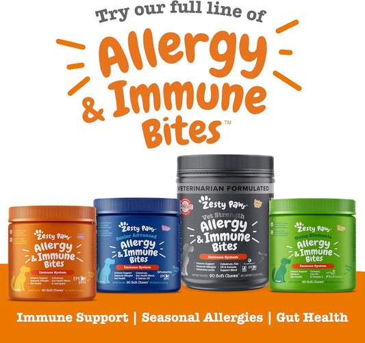 Dog Allergy Relief Soft Chews – Anti-Itch, Omega-3 & Probiotics for Skin & Digestive Health, Seasonal Allergy Support