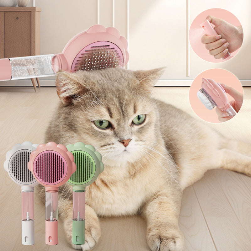 2-in-1 Self-Cleaning  Brush – Grooming Hair Remover & Spray Comb for Pets 