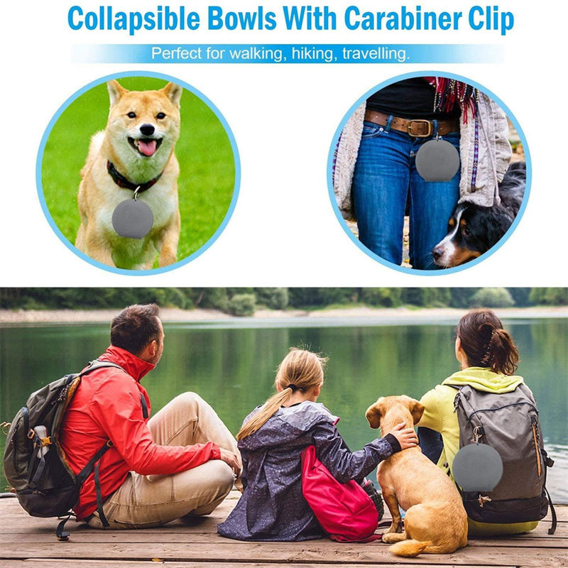 Foldable Double Pet Feeding Bowl – Travel & Portable Dog & Cat Bowls
