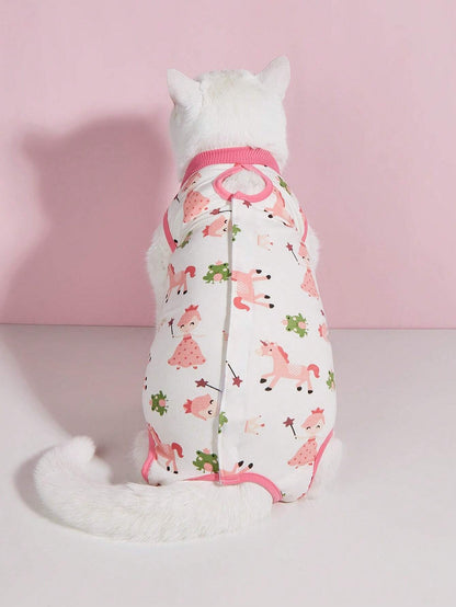 Soft Four-Legged Cat Recovery & Weaning Suit – Anti-Lick, Breathable, and Cozy Outfit for Female Cats
