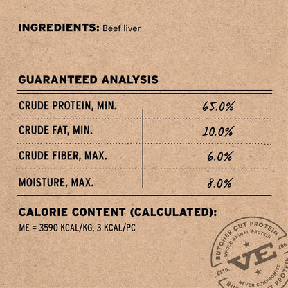 Single Ingredient Beef Liver Dog Treats, 2.1 Oz | Freeze-Dried Raw | Premium Quality High Protein Training Treats | Grain Free, Gluten Free, Filler Free