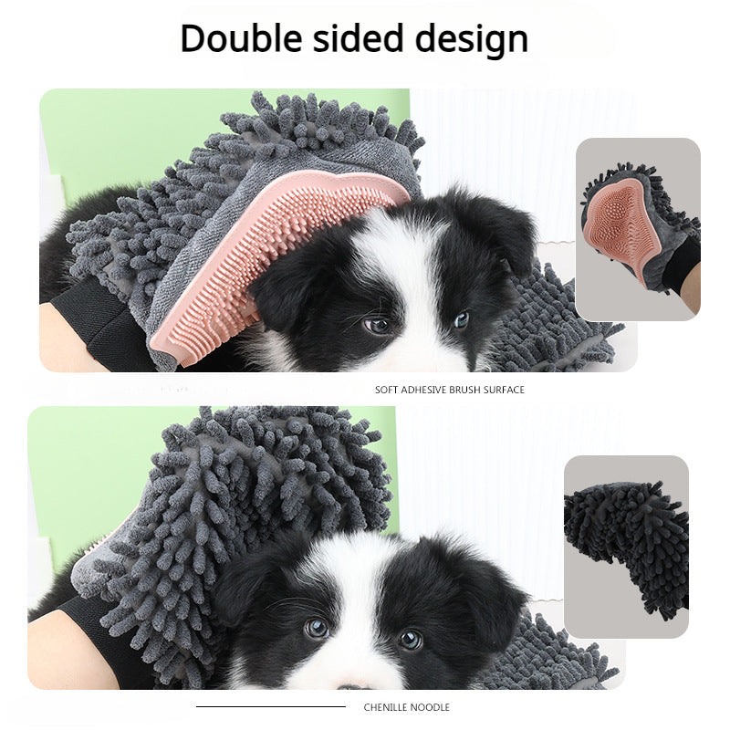 2-in-1 Pet Grooming & Bathing Glove – Brushing, Massaging & Cleaning for Dogs & Cats
