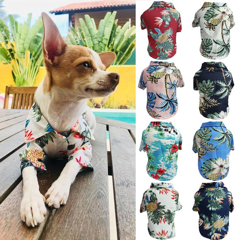 Summer Pet Shirt – Lightweight Breathable Hawaiian Print Outfit for Dogs & Cats