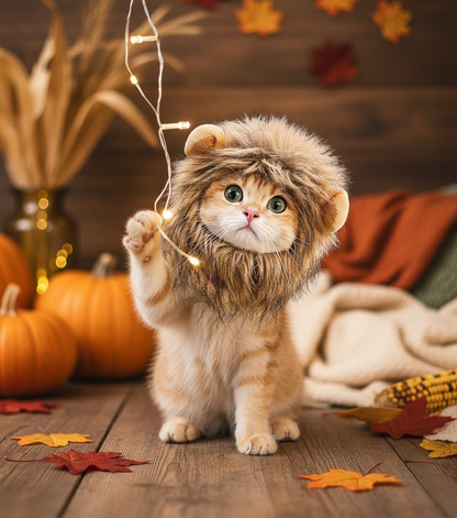 Adjustable Pet Bow Tie Collar for Dogs & Cats – Cute Lion Halloween or Christmas Costume Accessory with Comfortable Fit