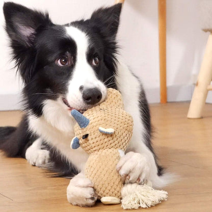 Interactive Squeaky Dog Toy - Stuffed Plush Puppy Toys 
