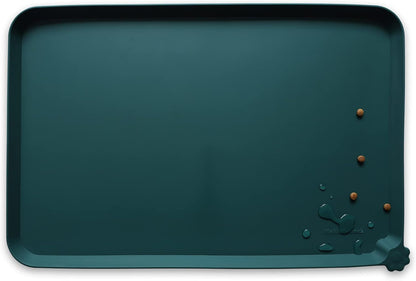 Silicone Pet Feeding Mat for Dogs & Cats – Waterproof Non-Slip Food & Water Tray, High-Edge Spill-Proof Design