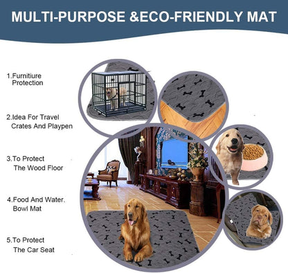 Washable Dog Pee Pads with Grooming Gloves – Non-Slip Reusable Puppy Mat