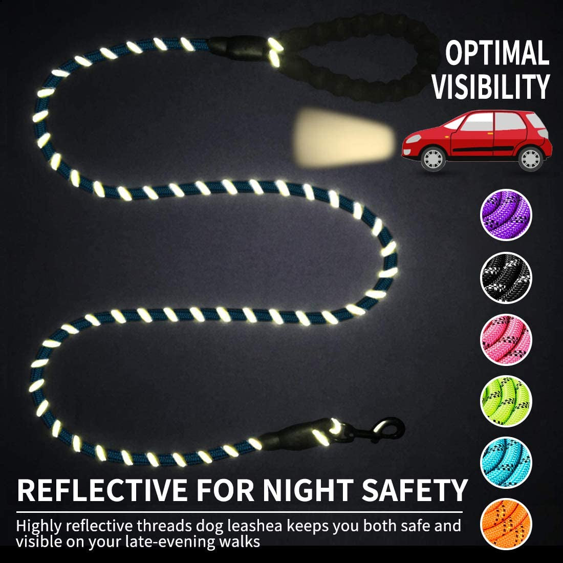 LED Luminous  Leash – Night Safety Light-Up Walking Lead for Small & Medium Pets