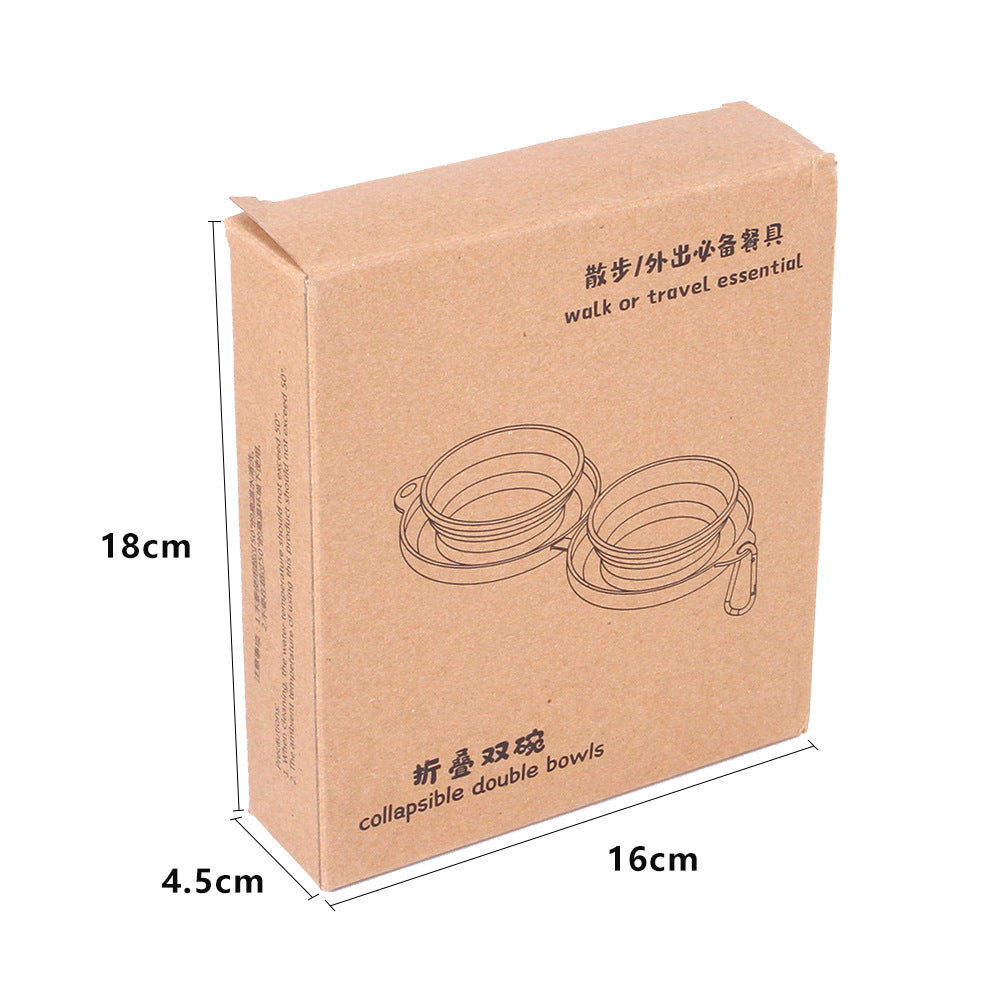 Foldable Double Pet Feeding Bowl – Travel & Portable Dog & Cat Bowls