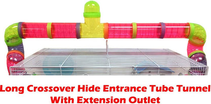 Large Expandable Hamster Cage with Tunnels, Ramp & Wheel – Customizable Hamster Habitat Playhouse for Gerbils, Mice & Small Pets