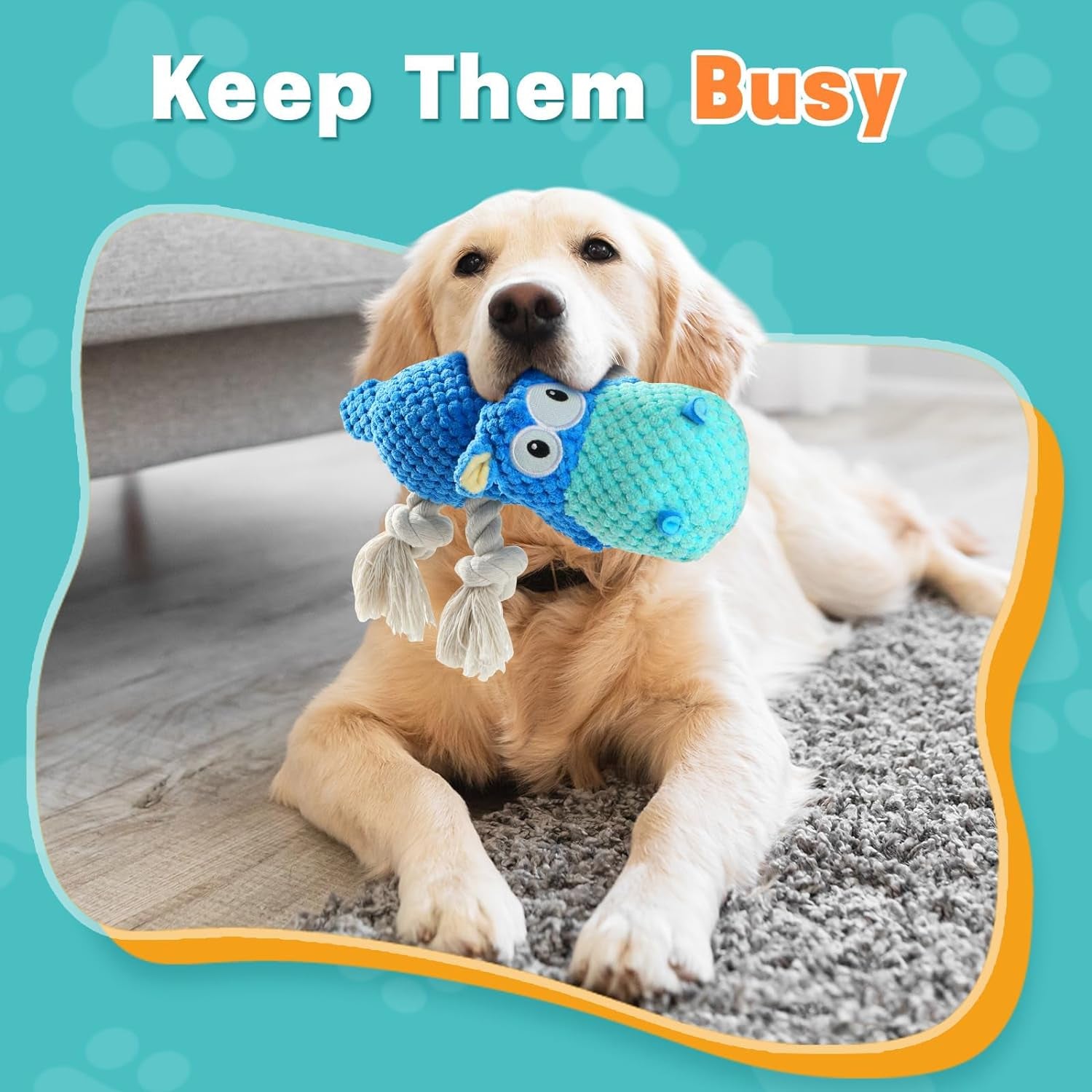 Durable Squeaky Toy for Aggressive Chewers – Busy Play Chew Toy