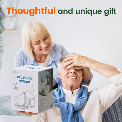 Smart Bird Feeder – Solar & Battery-Powered, 4000mAh, Automatic Food Dispensing with LED Indicator