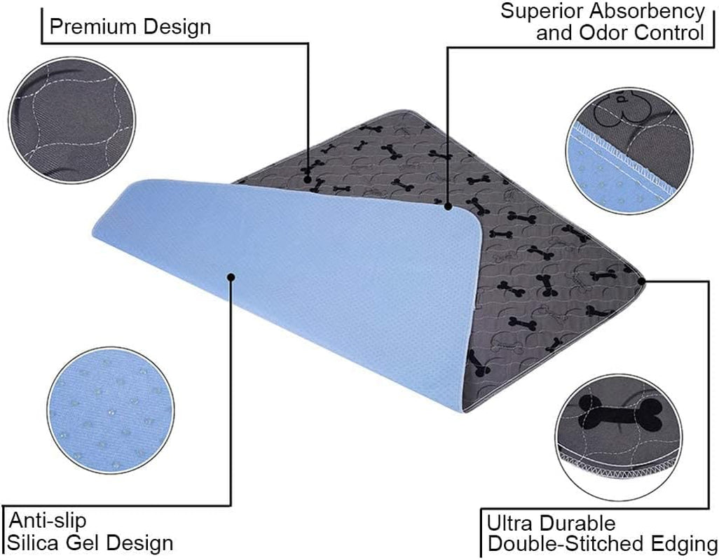 Washable Dog Pee Pads with Grooming Gloves – Non-Slip Reusable Puppy Mat