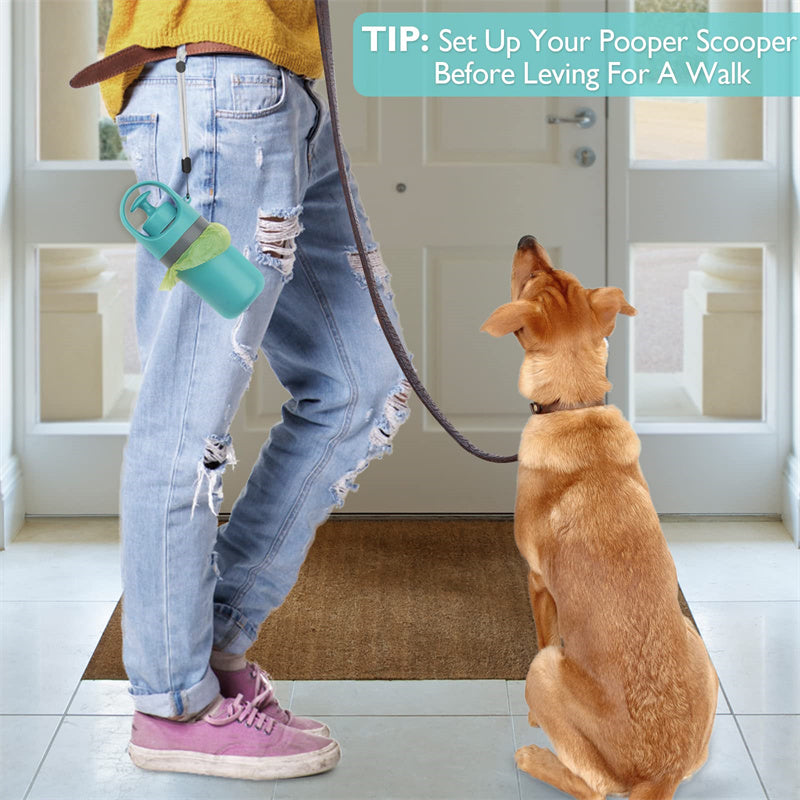 Portable Lightweight Dog Pooper Scooper with Built-In Bag Dispenser