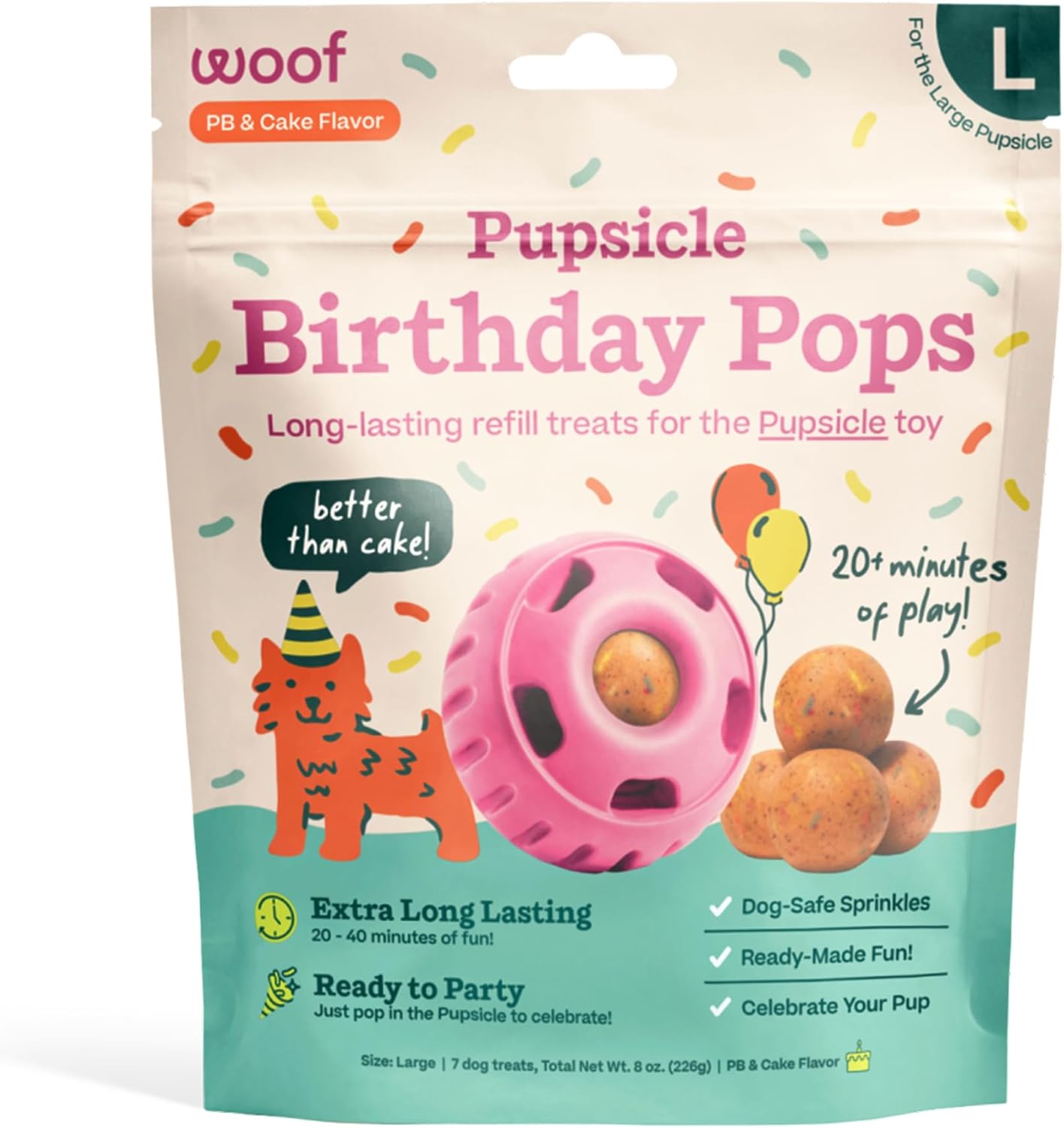 Pupsicle Dog Treats – Low-Mess Peanut Butter Frozen Snacks, Long-Lasting pops (Chicken, Beef, Birthday surprise)