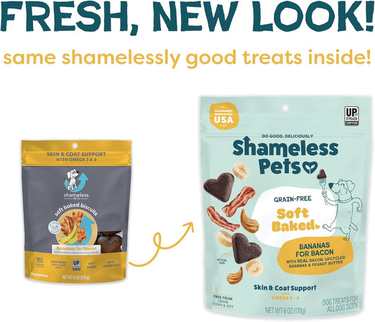 Soft-Baked Dog Treats - Natural & Healthy Dog Chews for Skin & Coat Support with Omega 3 & 6