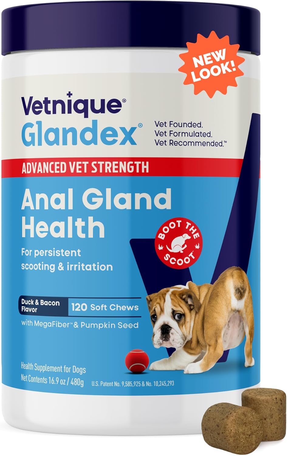 Glandex Dog Soft Chew Treats – Anal Gland Health, Digestive Enzymes & Probiotics, Pumpkin Fiber Supplement, Advanced