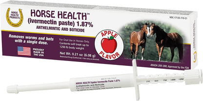 Equine Dewormer Paste – Ivermectin 1.87%, 0.21 oz for Horses up to 1,250 lbs