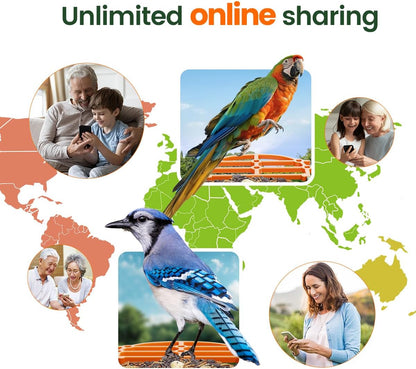 Smart Bird Feeder – Solar & Battery-Powered, 4000mAh, Automatic Food Dispensing with LED Indicator