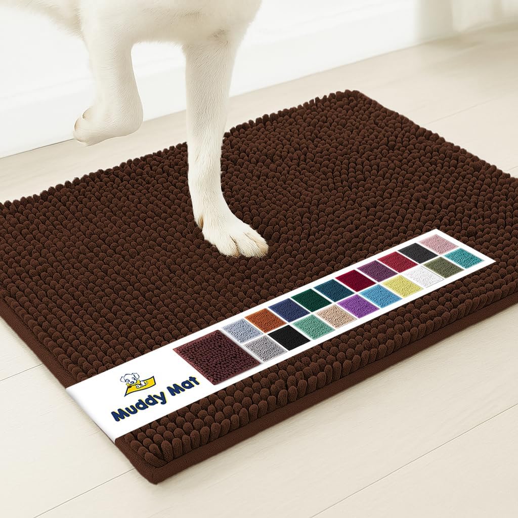 Super Absorbent Microfiber Dog Doormat – Quick-Dry Non-Slip Muddy Paw Mat for Dogs & Cats (Machine Washable)