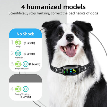 Rechargeable Dog Bark Collar – Adjustable Sensitivity, Beep, Vibration & Safe Shock Training Collar for Small, Medium & Large Dogs