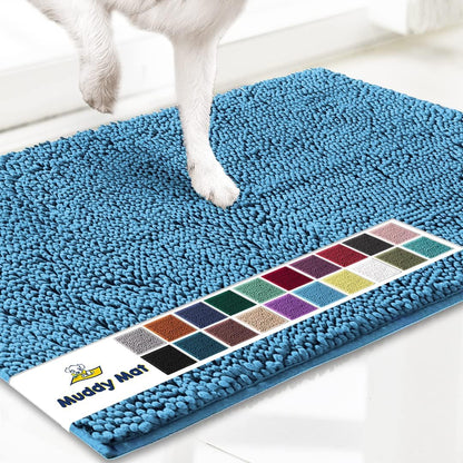 Super Absorbent Microfiber Dog Doormat – Quick-Dry Non-Slip Muddy Paw Mat for Dogs & Cats (Machine Washable)